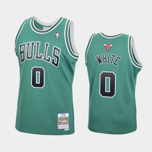 Men's Chicago Bulls #0 Coby White Green 2008-09 Hardwood Classics Jersey