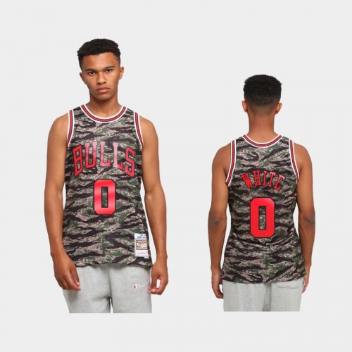 Chicago Bulls #0 Coby White Green Tiger Camo Limited Jersey