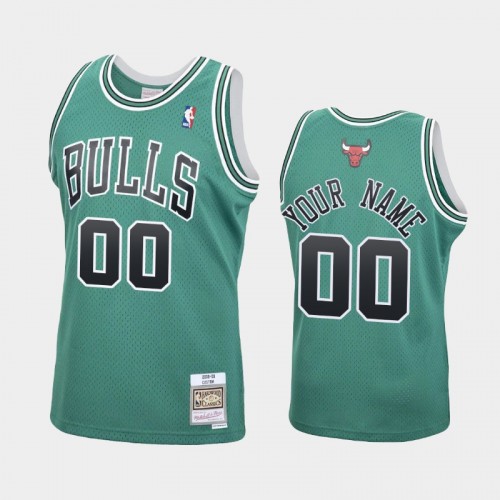 Men's Chicago Bulls #00 Custom Green 2008-09 Hardwood Classics Jersey