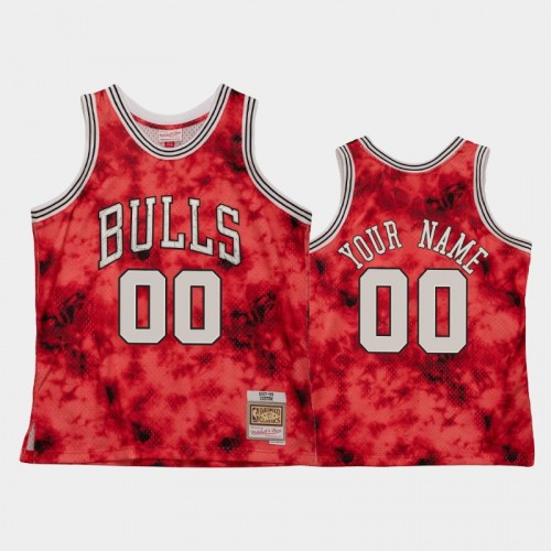 Men's Chicago Bulls #00 Custom Red Galaxy Jersey