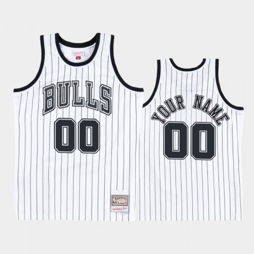 Chicago Bulls #00 Custom White Black Concord Collection Hardwood Classics Jersey
