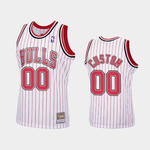 Chicago Bulls #00 Custom White Reload Hardwood Classics Jersey