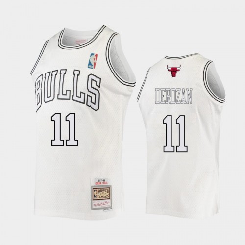 Men's Chicago Bulls #11 DeMar DeRozan White 2021 Hardwood Classics Out Swingman Jersey