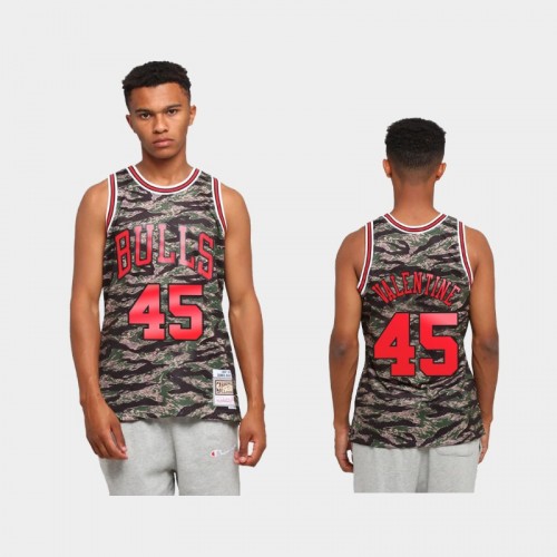 Chicago Bulls #45 Denzel Valentine Green Tiger Camo Limited Jersey