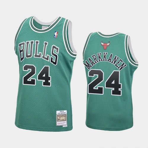 Men's Chicago Bulls #24 Lauri Markkanen Green 2008-09 Hardwood Classics Jersey