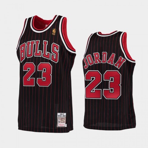 Men's Chicago Bulls #23 Michael Jordan Black 1996-97 Hardwood Classics Jersey