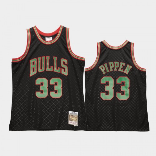 Men's Chicago Bulls #33 Scottie Pippen Black 1997-98 Neapolitan Jersey