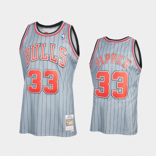 Men's Chicago Bulls #33 Scottie Pippen Gray Reload 2.0 Hardwood Classics Jersey