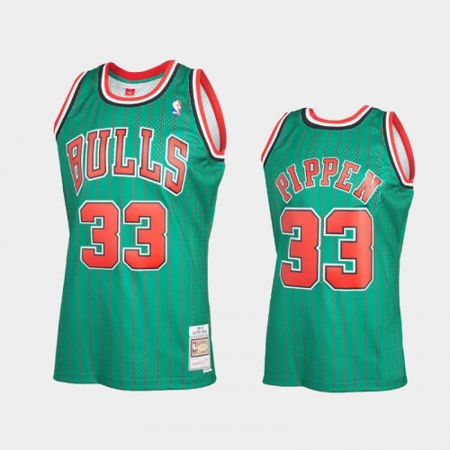Men's Chicago Bulls #33 Scottie Pippen Green Reload 2.0 Hardwood Classics Jersey