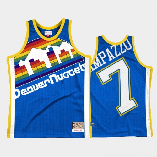 Men's Denver Nuggets #7 Facundo Campazzo Royal Big Face 2.0 Throwback Jersey