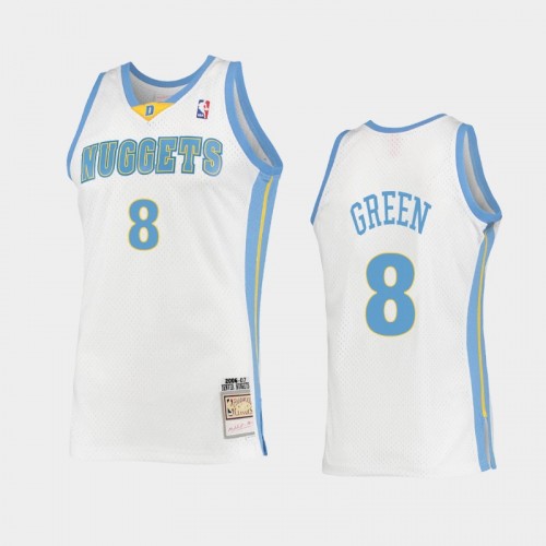 Men's Denver Nuggets #8 Jeff Green White 2006 Hardwood Classics Swingman Jersey