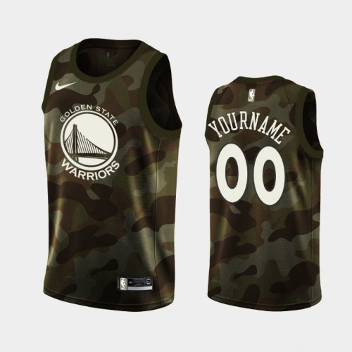 Men's Golden State Warriors Camo Memorial Day Personalized Jersey