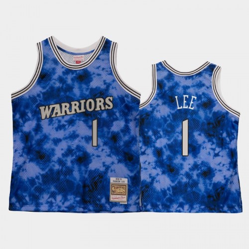 Men's Golden State Warriors #1 Damion Lee Blue Galaxy Jersey