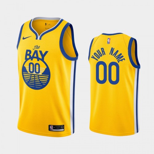 Men's 2019-20 Golden State Warriors Gold Statement Personalized The Bay Jersey