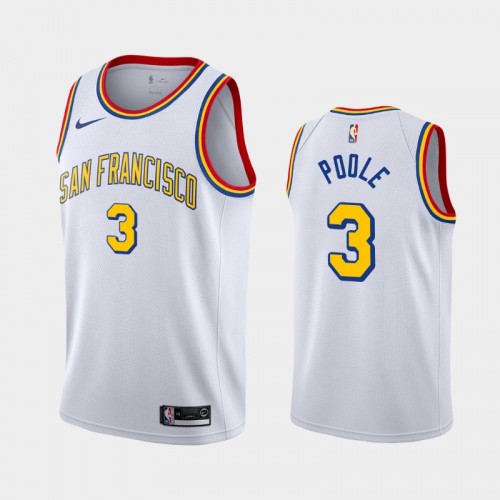 Men's Golden State Warriors #3 Jordan Poole White 2019-20 Hardwood Classics Jersey