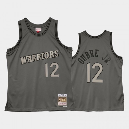 Men's Golden State Warriors #12 Kelly Oubre Jr. Gray Metal Works Hardwood Classics Jersey