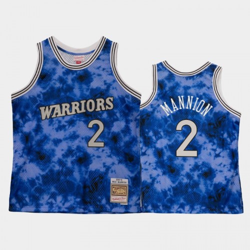 Men's Golden State Warriors #2 Nico Mannion Blue Galaxy Jersey