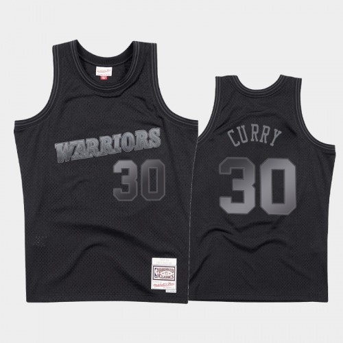 Golden State Warriors #30 Stephen Curry Black 1993-94 Throwback Tonal Hardwood Classics Jersey