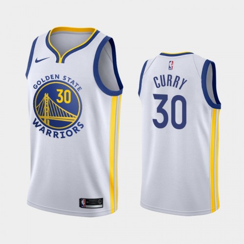 Men's Golden State Warriors #30 Stephen Curry White Association Jersey