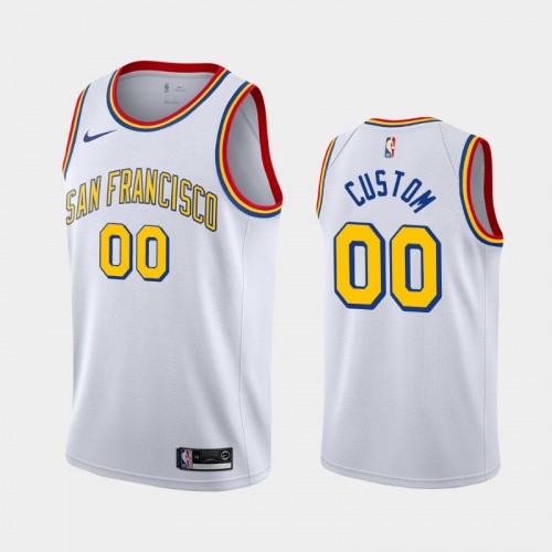 Men's 2019-20 Golden State Warriors White Hardwood Classics Personalized Jersey