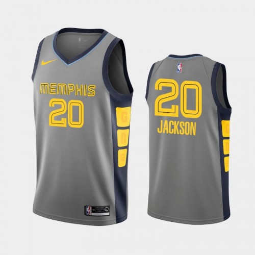 Men's Memphis Grizzlies #20 Josh Jackson Gray 2019 season City Jersey