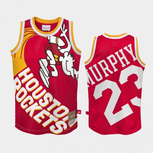 Men's Houston Rockets #23 Calvin Murphy Red Big Face 2.0 Hardwood Classics Jersey