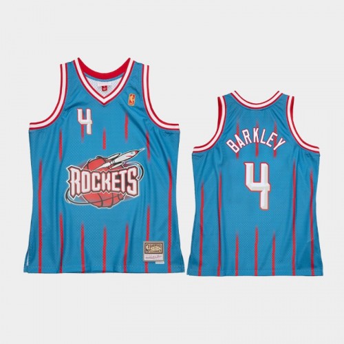 Men's Houston Rockets #4 Charles Barkley Light Blue Reload 2.0 Jersey