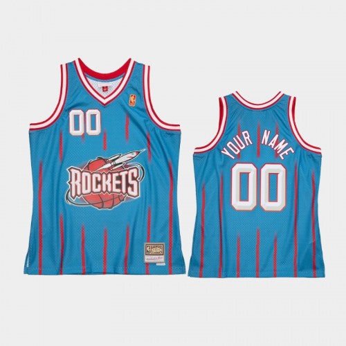 Men's Houston Rockets #00 Custom Light Blue Reload 2.0 Jersey