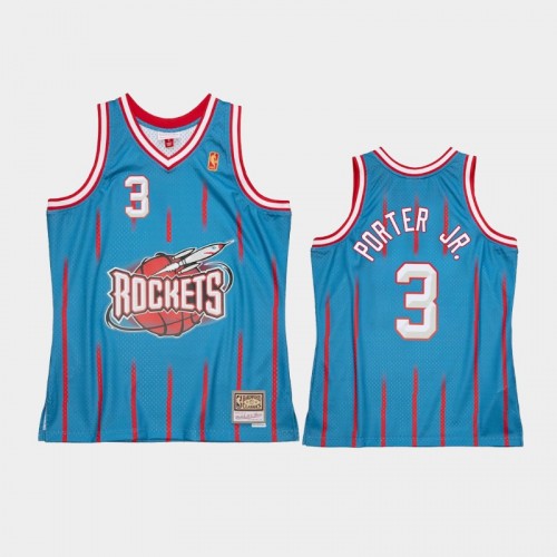 Men's Houston Rockets #3 Kevin Porter Jr. Light Blue Reload 2.0 Jersey