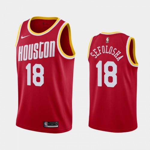 Men's Houston Rockets #18 Thabo Sefolosha Red 2019-20 Hardwood Classics Jersey