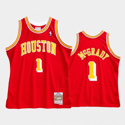 Houston Rockets #1 Tracy McGrady Red Hardwood Classics Throwback Jersey