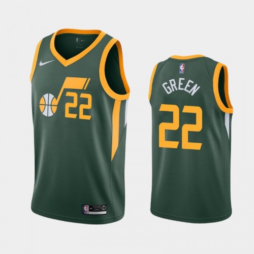 Men's Utah Jazz Jeff Green #22 Green 2019-20 Earned Jersey