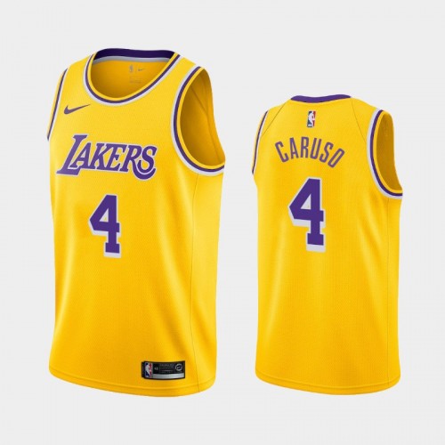 Men's Los Angeles Lakers #4 Alex Caruso Gold 2018-19 Icon Jersey