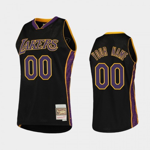 Men's Los Angeles Lakers #00 Custom Black Rings Collection Jersey