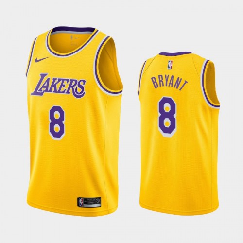 Men's Los Angeles Lakers #8 Kobe Bryant Gold Icon Jersey