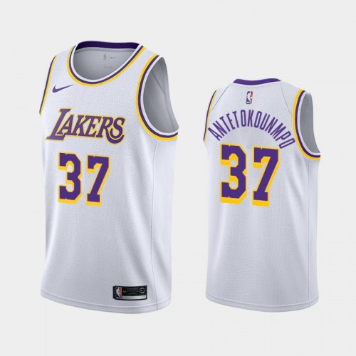 Men's Los Angeles Lakers Kostas Antetokounmpo #37 White 2019-20 Association Jersey