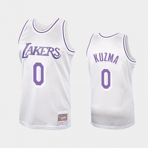 Men's Los Angeles Lakers Kyle Kuzma #0 Platinum Hardwood Classics Jersey