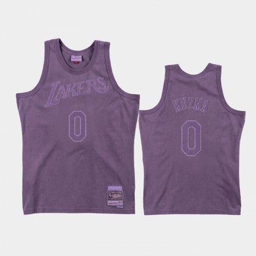 Men's Los Angeles Lakers #0 Kyle Kuzma Purple Washed Out Jersey