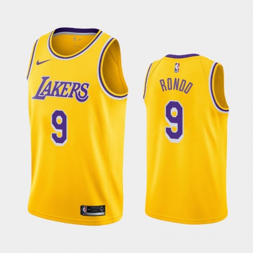 Men's Los Angeles Lakers #9 Rajon Rondo Gold 2018-19 Icon Jersey