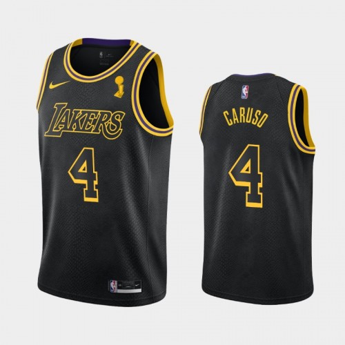 Los Angeles Lakers Alex Caruso #4 Black 2020 NBA Finals Champions Mamba Tribute City Jersey