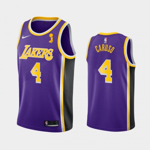 Los Angeles Lakers Alex Caruso #4 Purple 2020 NBA Finals Champions Statement Jersey