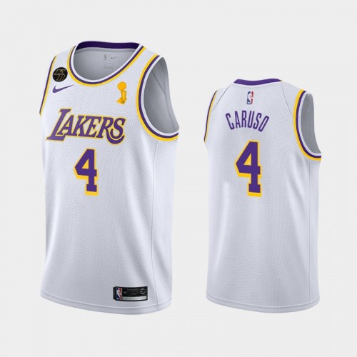 Los Angeles Lakers Alex Caruso #4 White 2020 NBA Finals Champions Association Jersey