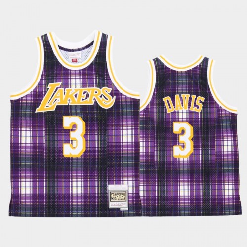 Men's Los Angeles Lakers #3 Anthony Davis Purple Private School jersey