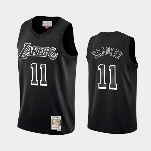 Los Angeles Lakers #11 Avery Bradley Black Hardwood Classics Throwback White Logo Jersey