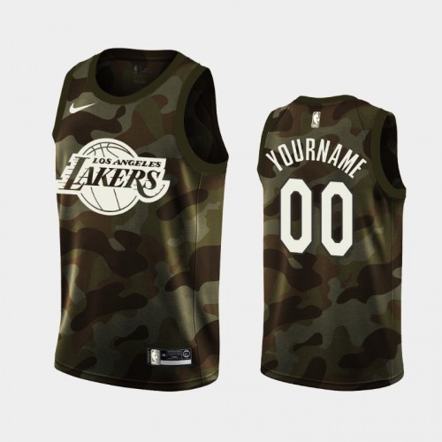 Men's Los Angeles Lakers Camo Memorial Day Personalized Jersey