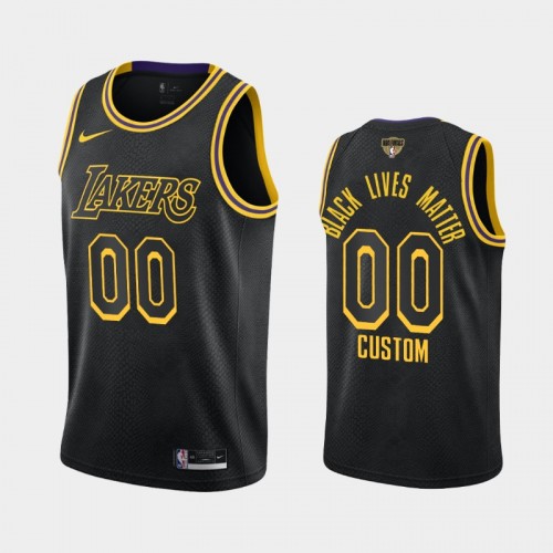 Los Angeles Lakers Custom #00 Black 2020 NBA Finals Bound Black Lives Matter Mamba Edition Jersey