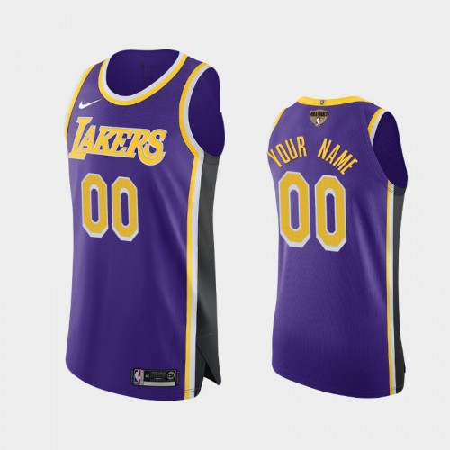 Los Angeles Lakers Custom #00 Purple 2020 NBA Finals Bound Statement Authentic Jersey