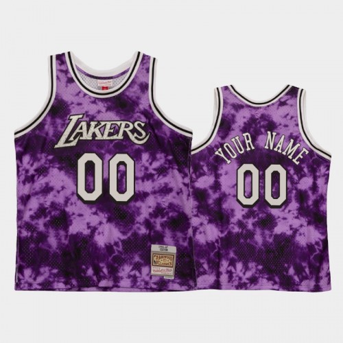 Men's Los Angeles Lakers #00 Custom Purple Galaxy Jersey