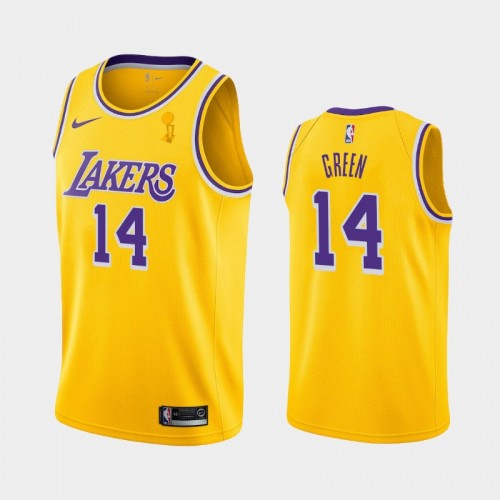 Los Angeles Lakers Danny Green #14 Yellow 2020 NBA Finals Champions Icon Jersey