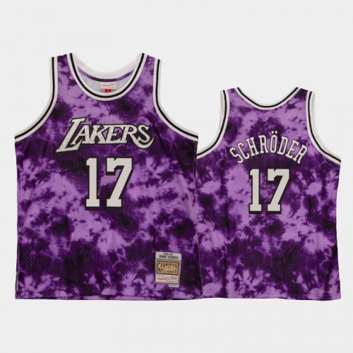 Men's Los Angeles Lakers #17 Dennis Schroder Purple Galaxy Jersey